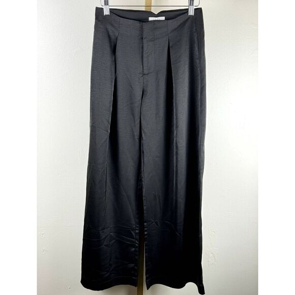 NWT Sage the Label "The Roxbury" Wide-Leg, High-Waisted Dress Pants Sz S / black - Picture 1 of 8
